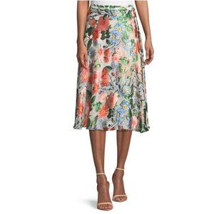 Alice + Olivia Nanette Mock Wrap Skirt - Floral, Midi